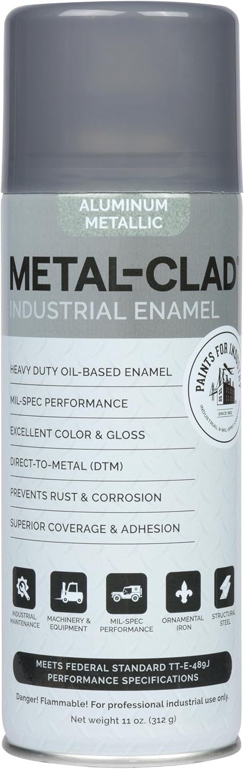 Paints For Industry Industrial Enamel, Aerosol Spray Paint - Steel Metal Iron Machinery - Case of 12 (Semi-Gloss Black) 8-S-1722CS