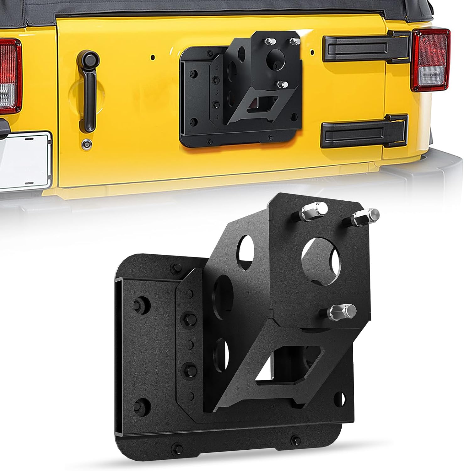 Adjustable jk Spare Tire Carrier Composition Jeep Wrangler JK JKU Unlimited 2007-2018 (2/4 Doors) Heavy Duty Installation Bracket Up to 37 inch