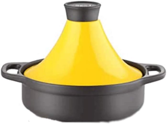 Yellow casserole, sunken lid, upright body, high temperature resistance, can be used for soup