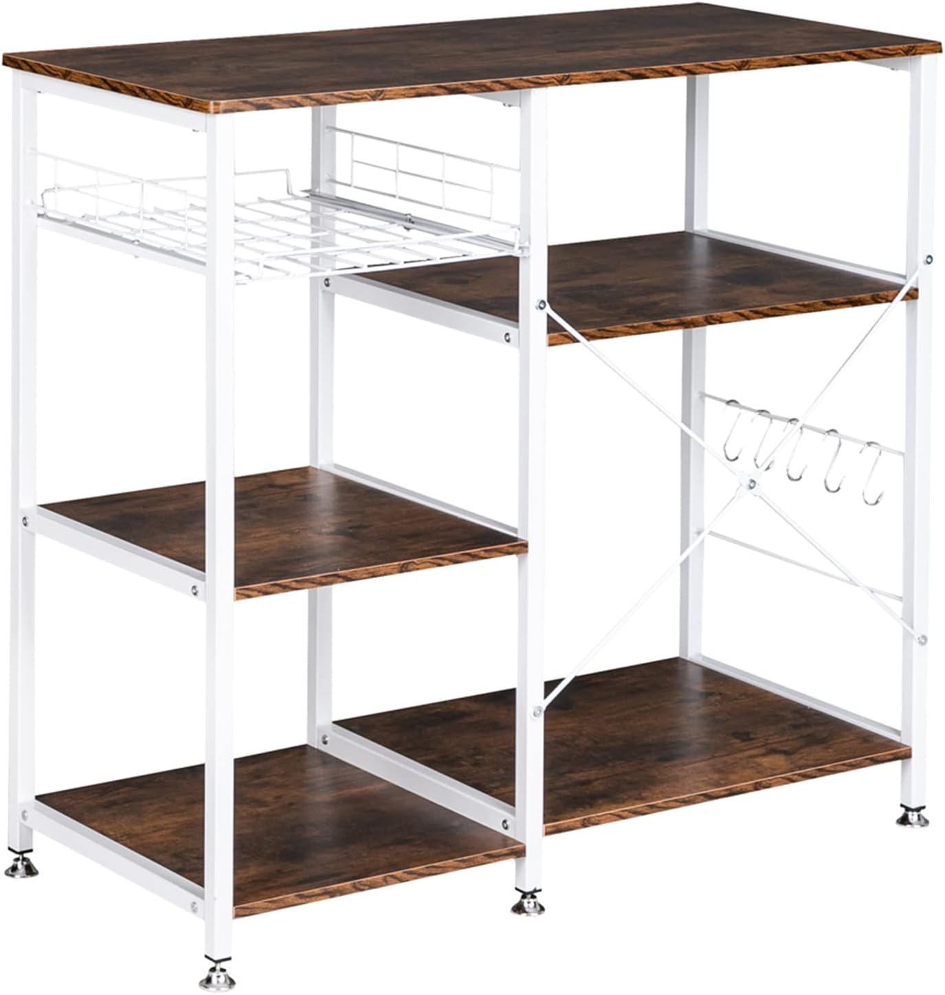 3-Tier Industrial Kitchen Baker's Rack Utility Microwave Oven Stand Storage Cart Workstation Shelf for Hotel, Household