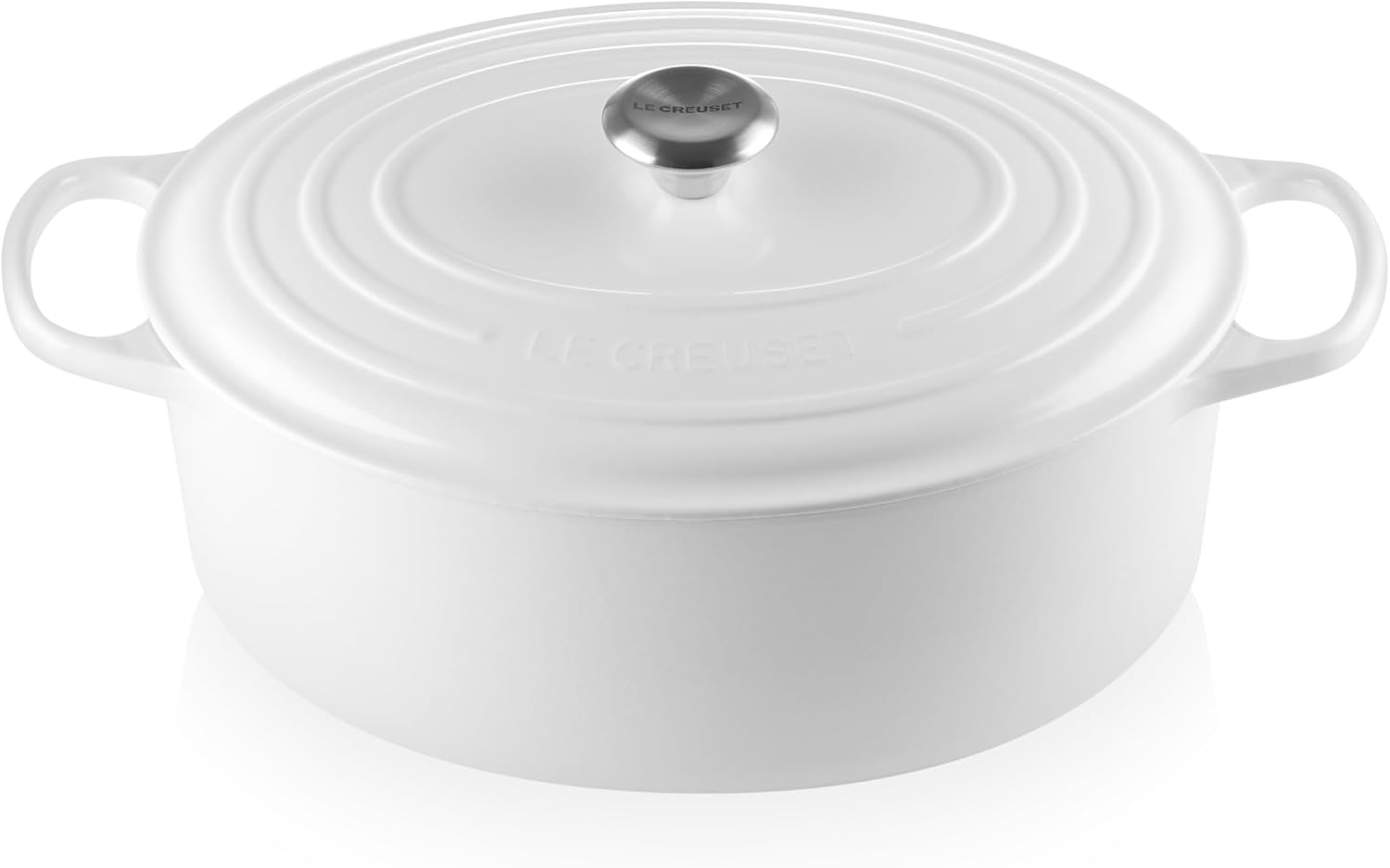 Le Creuset Enameled Cast Iron Signature Oval Dutch Oven, 9.5 qt., White