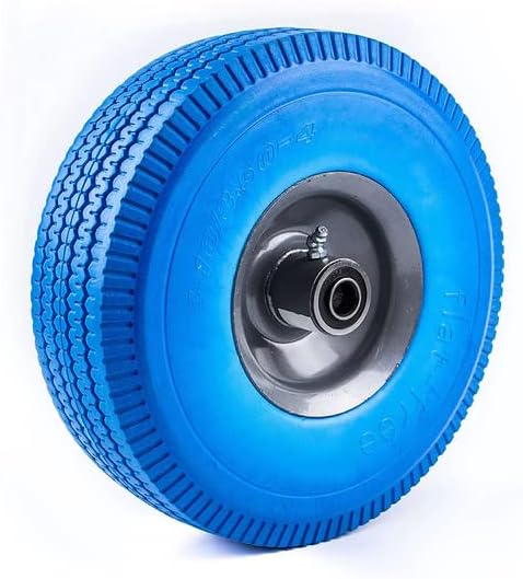 RK SAFETY WFF10 blue [4 SET],10 inch replacement wheel, solid flat free tires, tubeless tire, replacement wheel for handtruck, lawn mower, wheel barrow