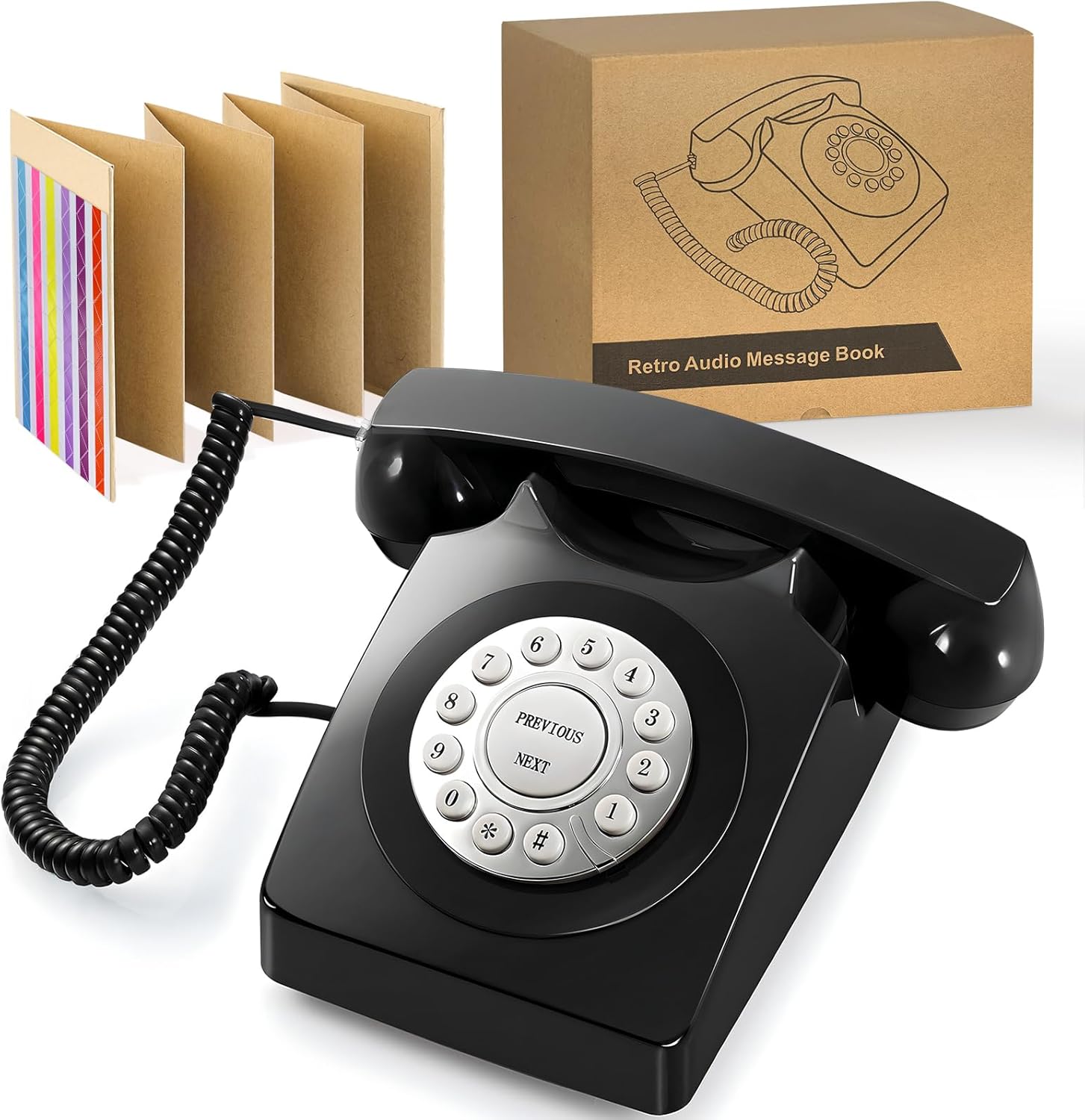 Audio Guest Book Wedding Phone, Record Guest Messages, Retro Audio Guestbook for Wedding, Baby Shower Message Voicemail, Save The Congratulations of Relatives and Friends