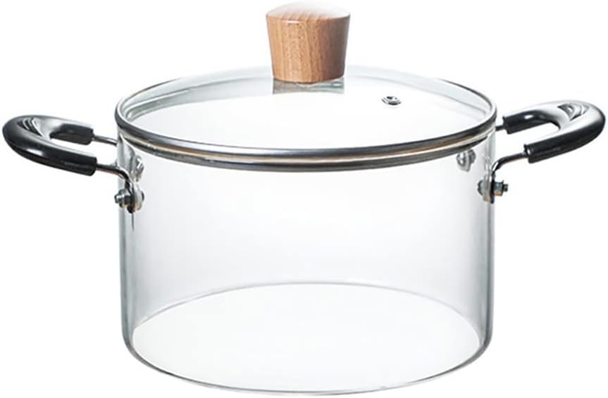 2.3L Household Glass Cooking Pot Heat-resistant Soup Transparent Salad Instant Noodle Bowl