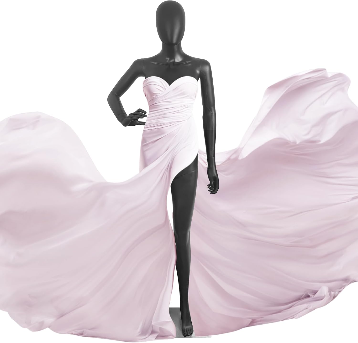 Full Body Male Mannequin Dress Form Manikin Body 73 Inches Adjustable Maniquins Dress Model Plastic Detachable Manequins Stand Metal Base Metal Connector, Black