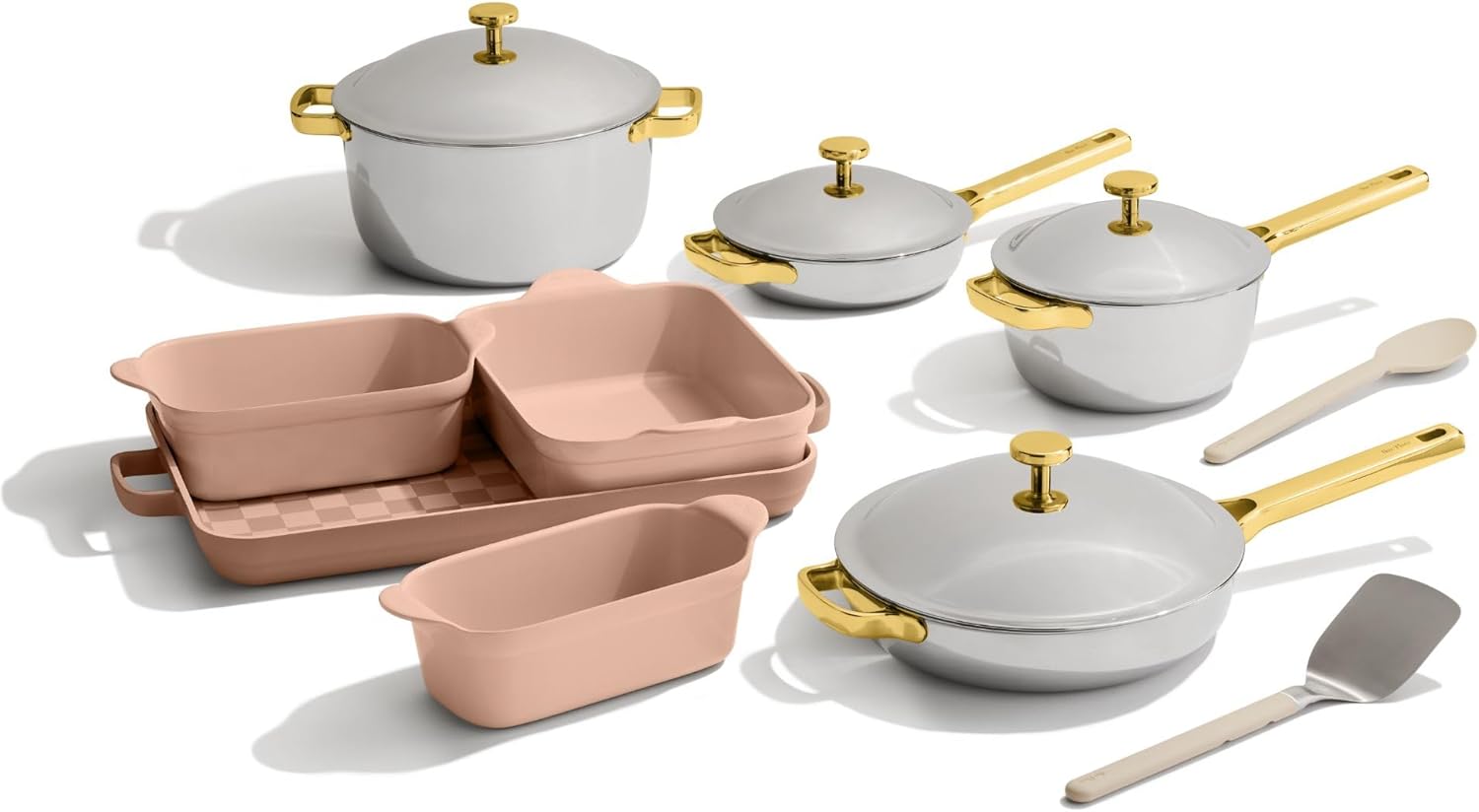 Our Place 15-Piece Titanium Pro Cookware & Bakeware Set | Tri-Ply Titanium & Stainless Steel Nonstick Fry Pans & Pots | Ceramic Nonstick Bakers & Griddle Pan | Non-toxic, PFAS-Free | Spice