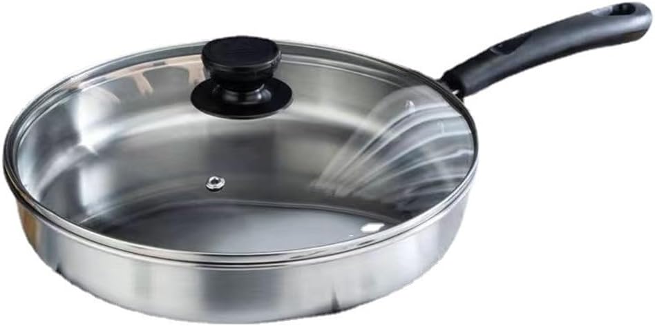 Stainless Steel Flat Bottom Frying Pan, Stove Common Steak Fried Egg