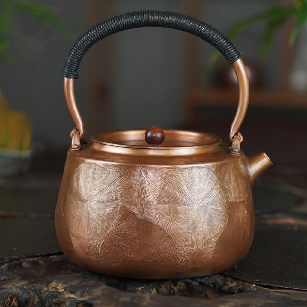 Copper Pot Kettle Handmade Copper Tea Brewing Water Teapot Home Office