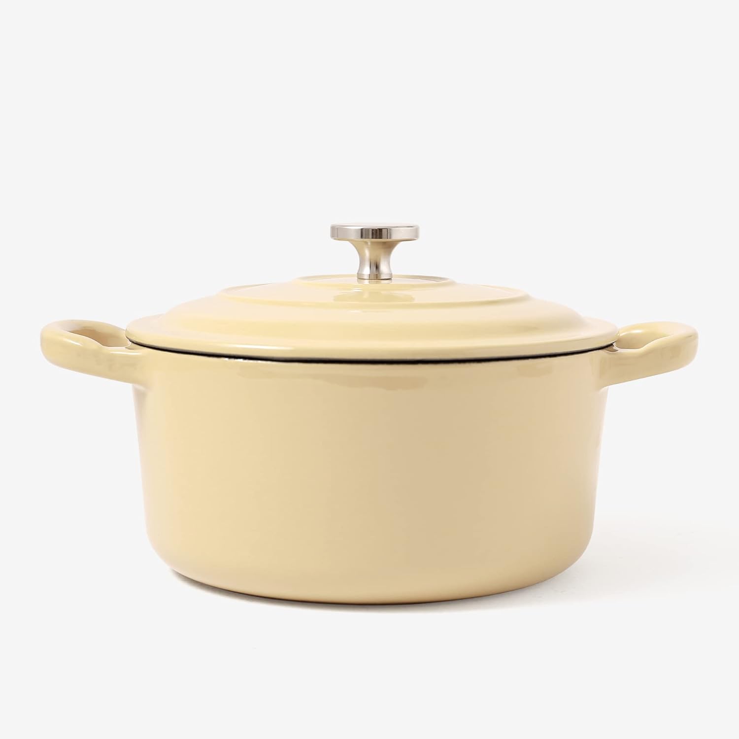 RJ Legend 1.9 Quart Dutch Oven Pot - Enamel Surface, Non-Stick, Easy to Use Cast Iron Cookware - Ideal Gift for Your Friends & Family - Yellow