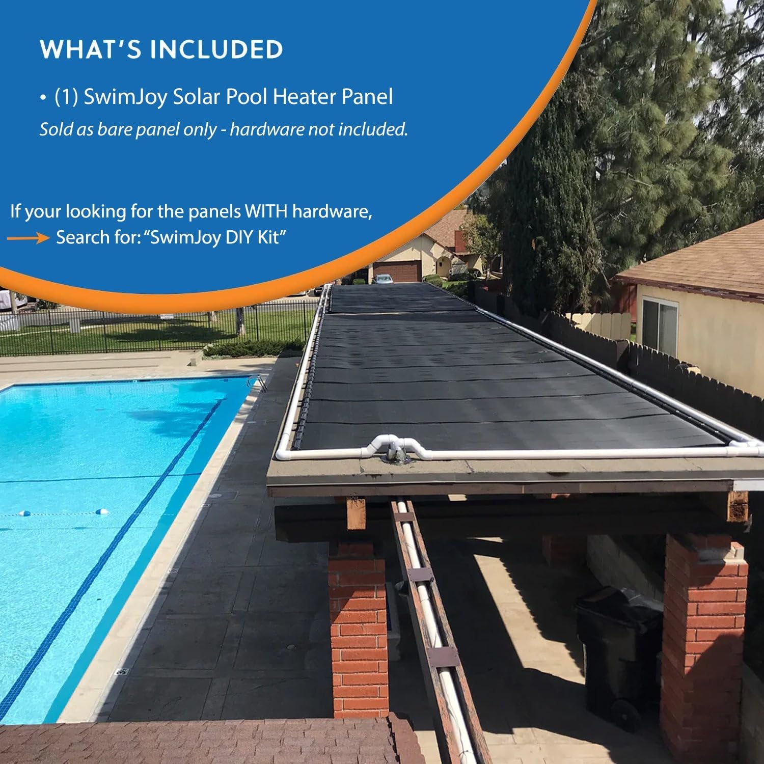 SolarPoolSupply Industrial Grade Solar Pool Heater Panel - Superior High-Wind Strapless Mounting System & Maximum Freeze Resistance (4' X 9.5')