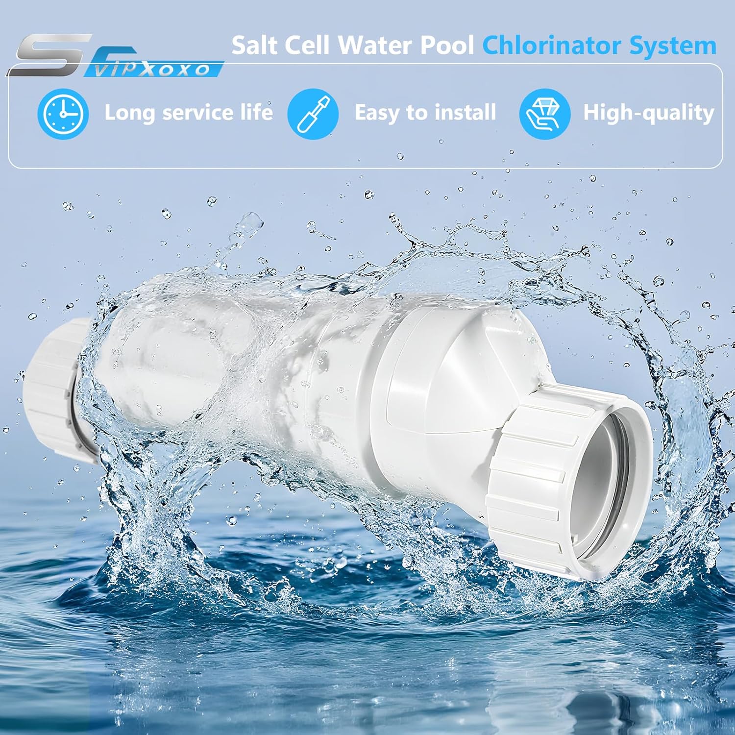 T-9 Salt Cell for Pool Chlorinator System Fits Hayward Cell T-9 W3T-Cell-9 BLT9H AquaRite, AquaTrol & More Salt Water Pool Up to 25K Gallon