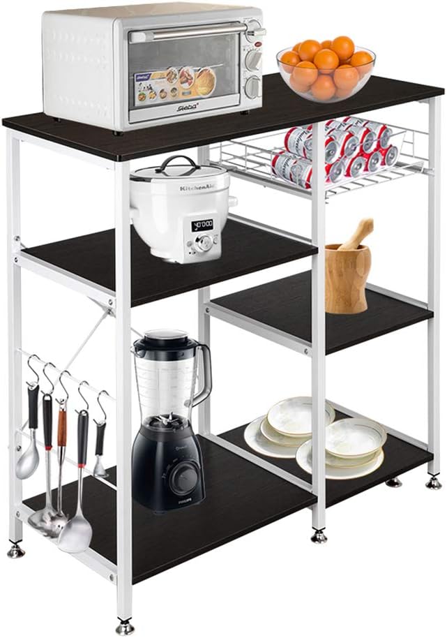 Henf 3-Tier Microwave Stand Kitchen Baker's Rack Utility Storage Shelf, 35.5