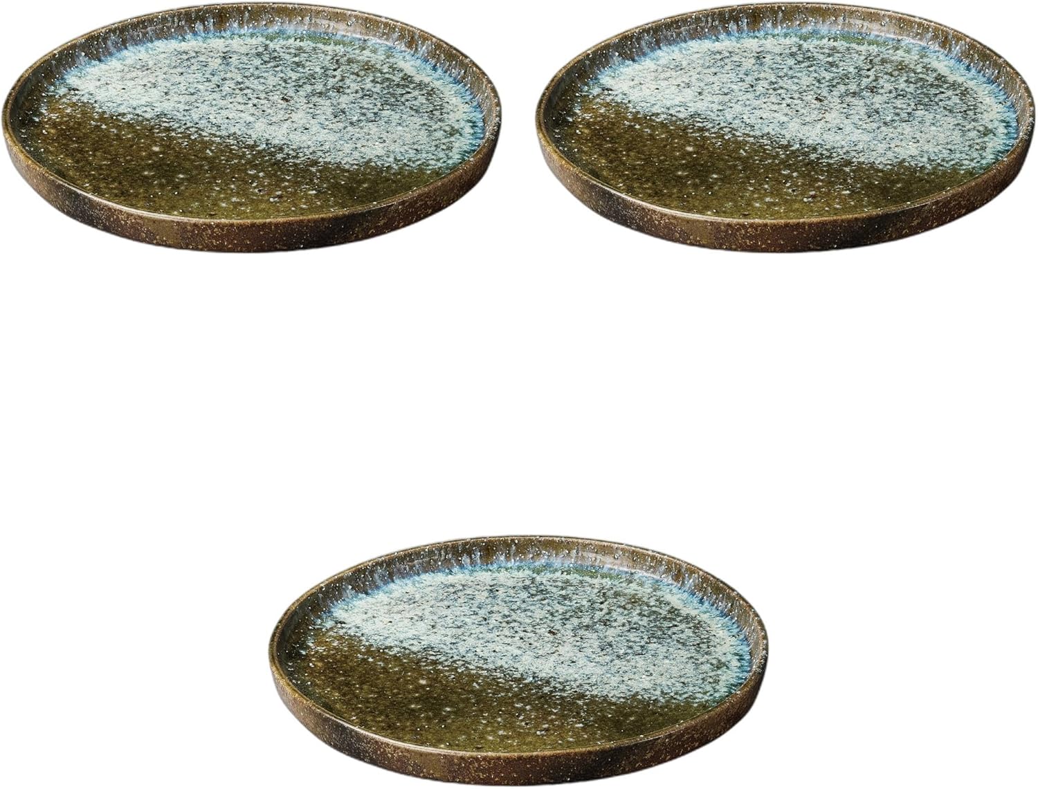 Set of 3 Beadro Kiln 13.0 Dish Pot [15.4 x 1.2 inches (39 x 3 cm) | Ceramic Dish Setomonohonpo