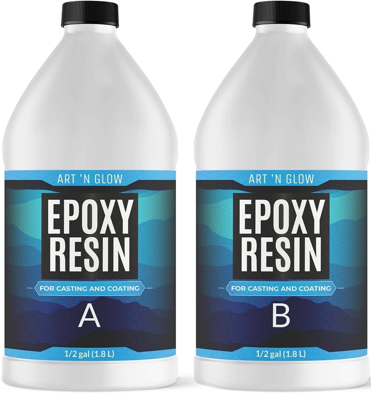 Epoxy Resin for Crystal Clear Casting & Coating – 1 Gallon Kit – UV Resistant, Non-Yellowing, Low Odor, Self-Leveling – for Art, Canvas, Tumblers, Jewelry, Molds, Wood, and Craft - USA Small Business
