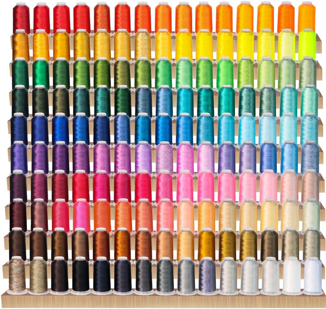 New brothreads – 42 Spools of Huge Spool 4000M(4400Y) Polyester Embroidery Machine Thread for Commercial and Domestic Embroidery Machines