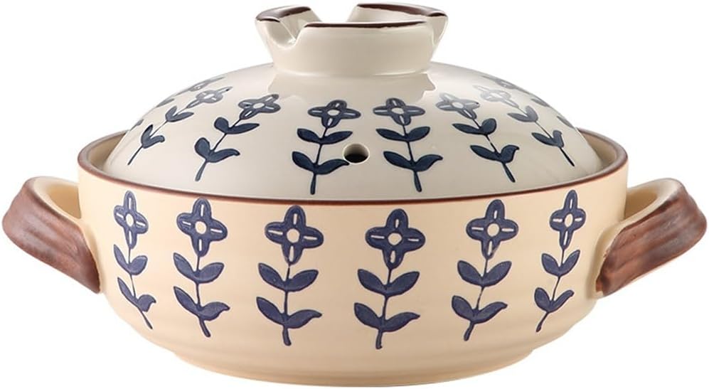 Vintage Household Ceramic Casserole Shallow Pot Stew Frying Pan Gas Flame Pots and Pans