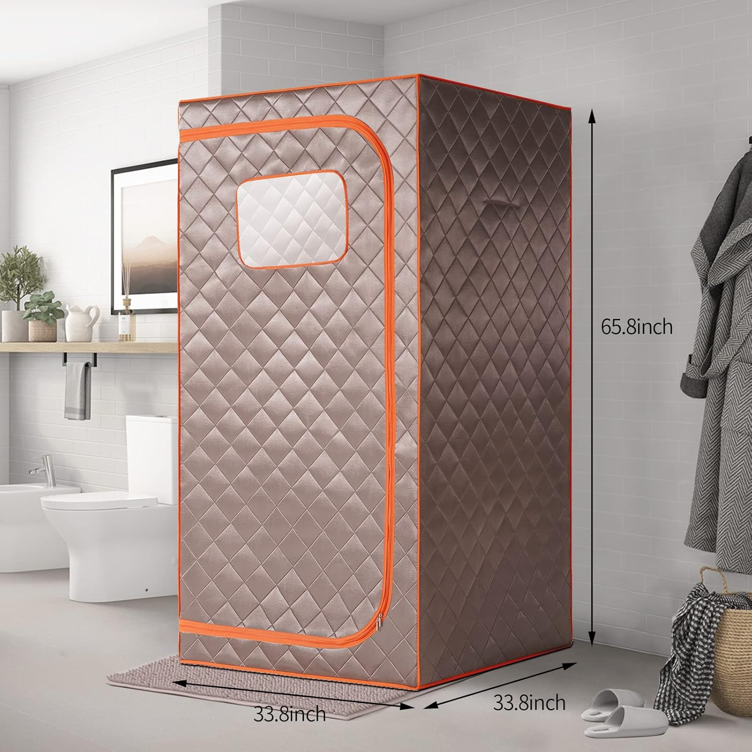 Portable Infrared Sauna, Full Size Far Infrared Sauna, Full Body Personal Home Sauna, Separate Heating Foot Pad and Reinforced Sauna Chair Home Saunas for Relaxation Detox