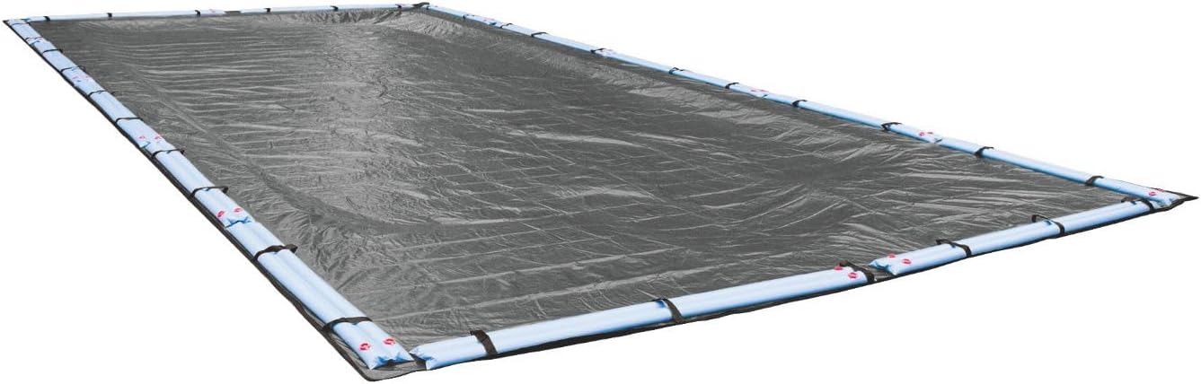 Robelle 20 x 40 ft Ultimate Charcoal Winter Pool Cover for Inground Pools, 5 ft Overlap (25 x 45 ft Cover Size), Solid 14 x 14 Scrim, 5.2 oz/yd2, 20-Year Warranty, Style: 512040R