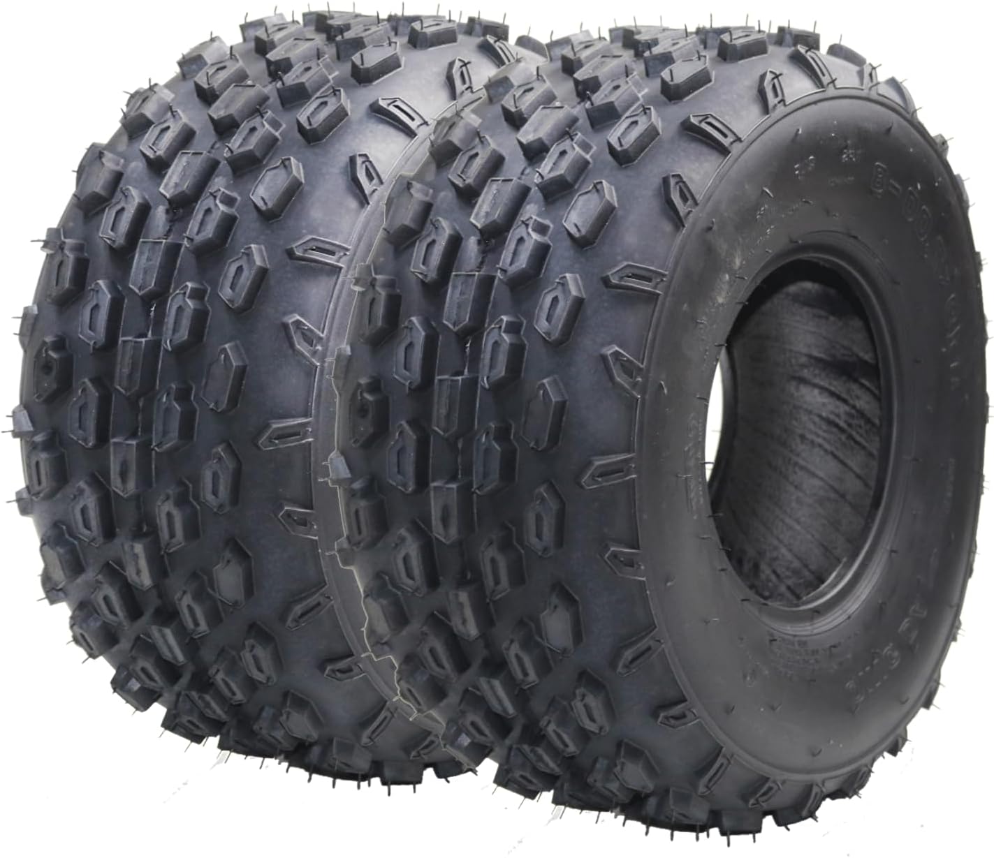 Set of 2 AT19X7-8 Tire Sport- Racing Go-Kart Tires ATV UTV Tires Mini Bike Tire, 4PR Tubeless