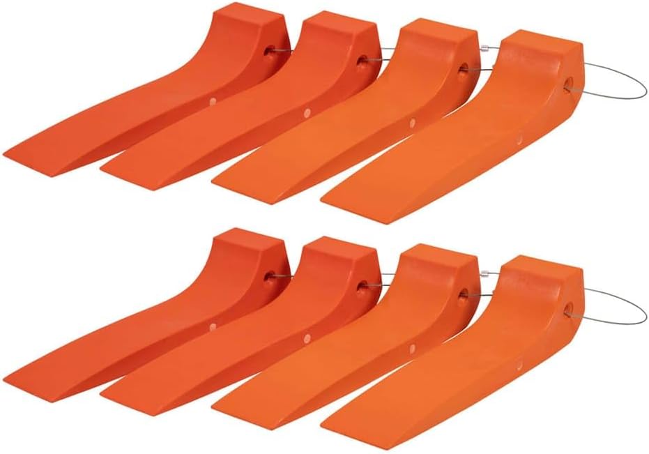 Mytee Products (8 Pack Tire Skates for Tow Truck Wrecker Rollback Carrier Safety Orange