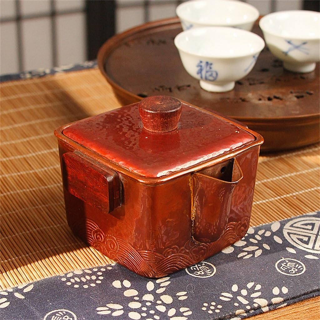 Brew Pot Uncoated Copper Boiled Water Teapot Red Copper Kung Fu Tea Set