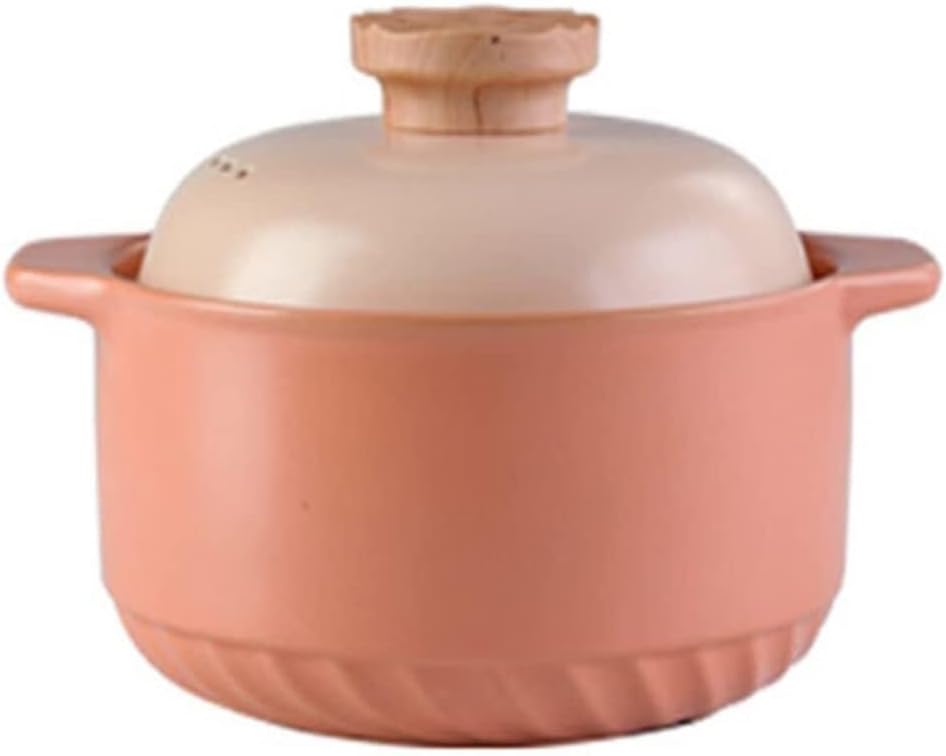 Uncoated Ceramic Stew Pot, Pottery Casserole for Dry Boiled Soup, Gas Stove Compatible, Clay Rice Casserole