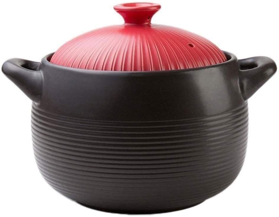 Casserole High Temperature Resistant Round Black Dish CasseroleCerami Cookware With Lid Fire
