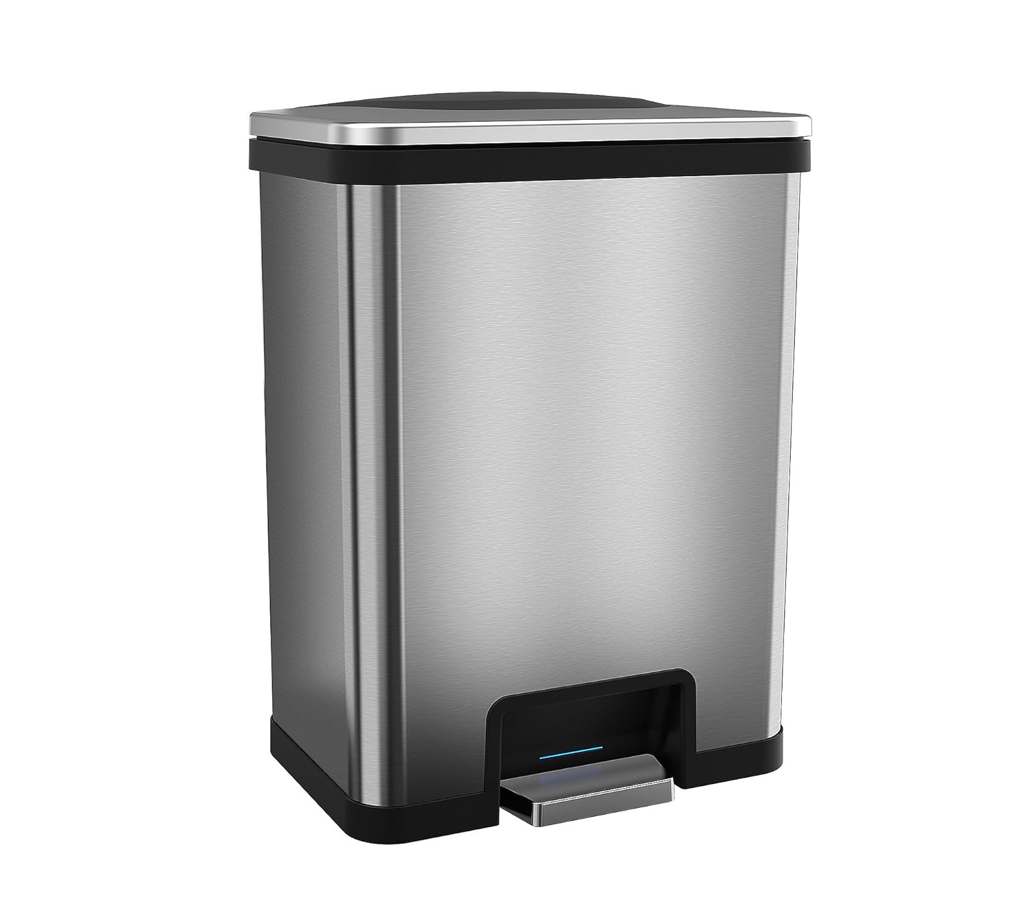 halo AirStep 13 Gallon Kitchen Trash Can – Stainless Steel Step Trash Can with Deodorizer – Replaceable Air Damper - Silent and Gentle Lid Close - TR13SS
