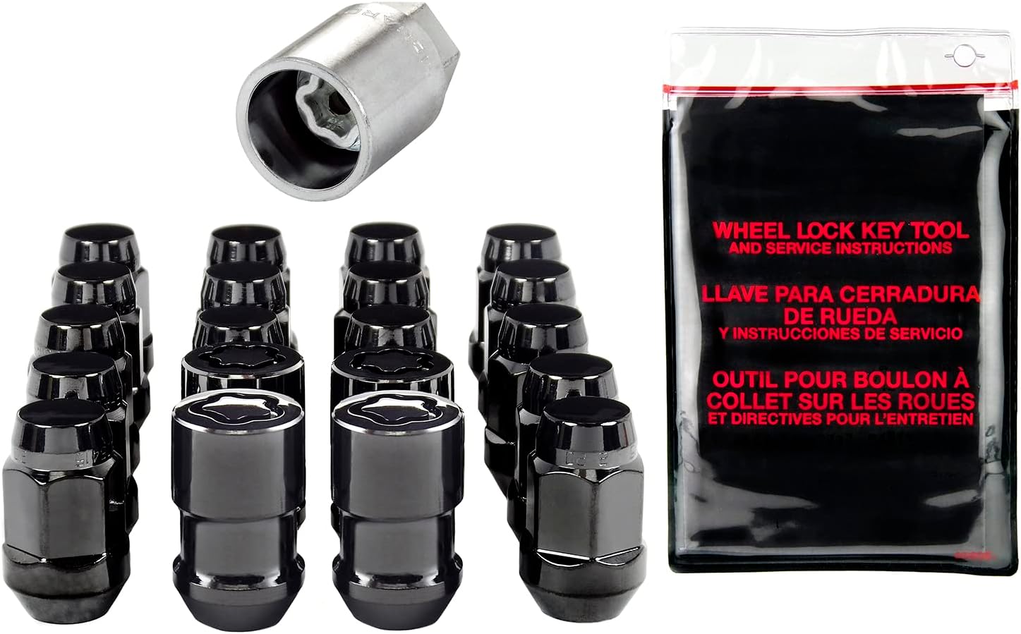 MCGARD 84538 Black (M12 x 1.5 Thread Size) Bulge Style Cone Seat Wheel Installation Kit for 5-Lug Wheels