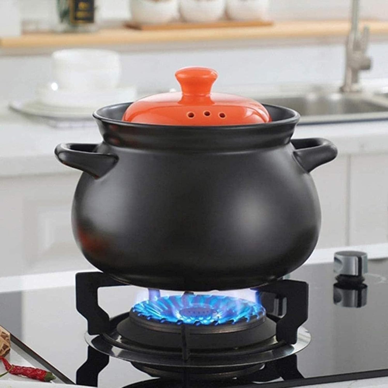 Ceramic Casserole - High-Temperature Resistant, Easy to Clean, Essential Kitchen Cookware, Available in 5L & 6L Sizes(Capacity 6L)(Capacity 6L)