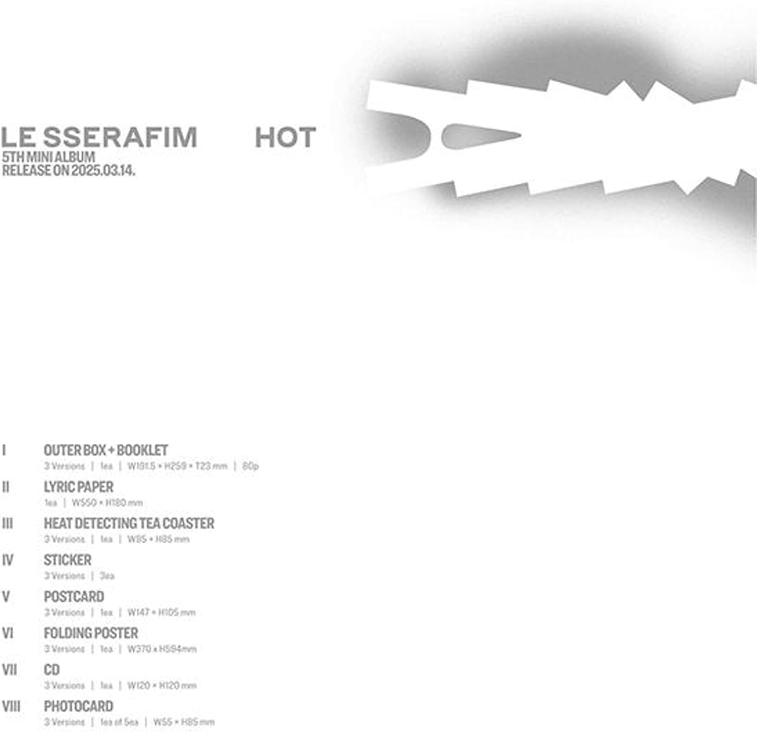 LE SSERAFIM HOT 5th Mini Album (Photobook - 3 Ver. Set)