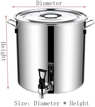 Stainless Steel Stock Pot with Spigot - 5-90L Versatile Soup & Wine Bucket, Round Stock Pot with Soft-Touch Handles, Durable Composite Bottom, Ideal for Milk & Cooking,45 * 45Cm(65L)