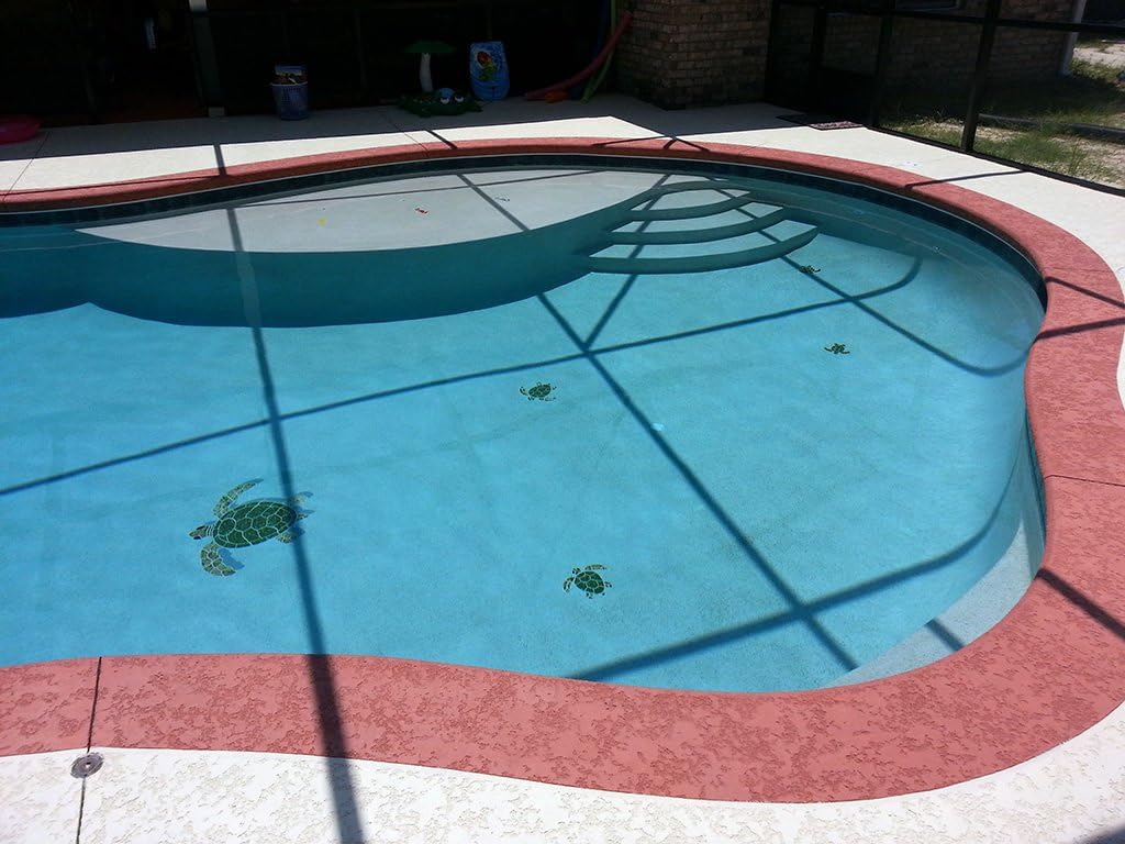 Turtle Group Ceramic Swimming Pool Mosaic (Blue)