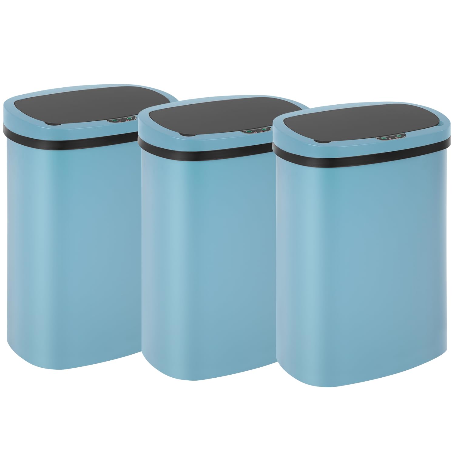 BestOffice Trash Can Broken-Resistant Plastic Touch Free High-Capacity Garbage Can with Lid for Bedroom Bathroom Home Office 49 Liter 13 Gallon Trash Can Automatic Kitchen Trash Can