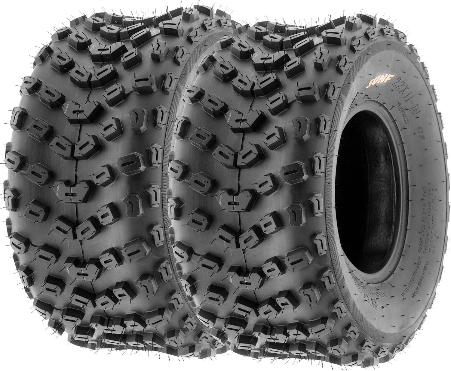 Set of 2 SunF A005 ATV UTV Off-Road Tires 18x10.5-9, 6-PR, Knobby Tread for Trail/XC/Sport