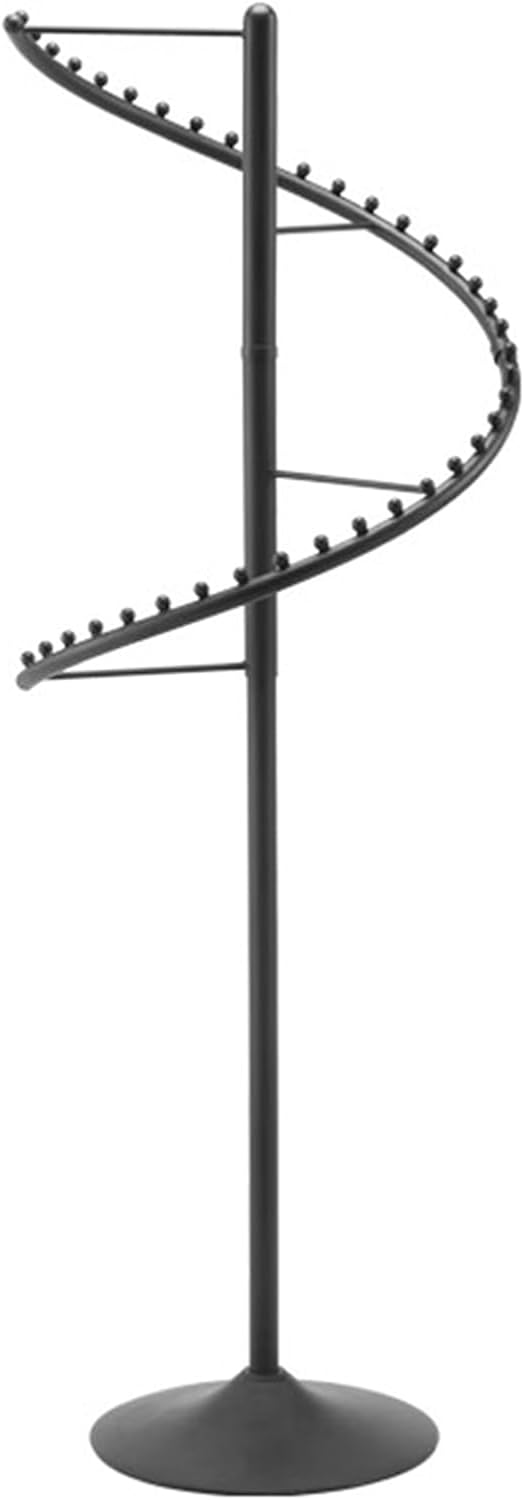 Spiral Rotating Clothing Rack, 38 Ball Heavy Duty Garment Rack, Standing Metal Sturdy Freestanding Hanger For Boutique Bedroom Space Saving (Color : Black, Size : 180cm)