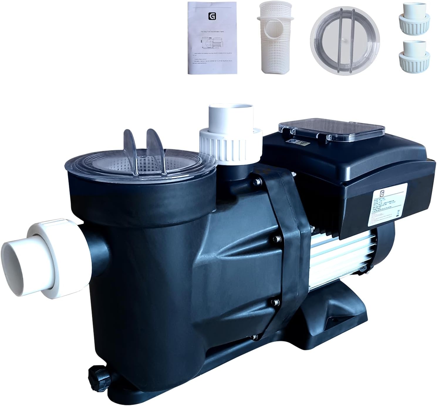 High-Efficiency Variable Speed Pool Pump 1.5HP - 220V for Above/In Ground Swimming Pools | 3000-8000 GPH High Flow | Energy Saving, Quiet, ETL Certified (with Filter Basket)