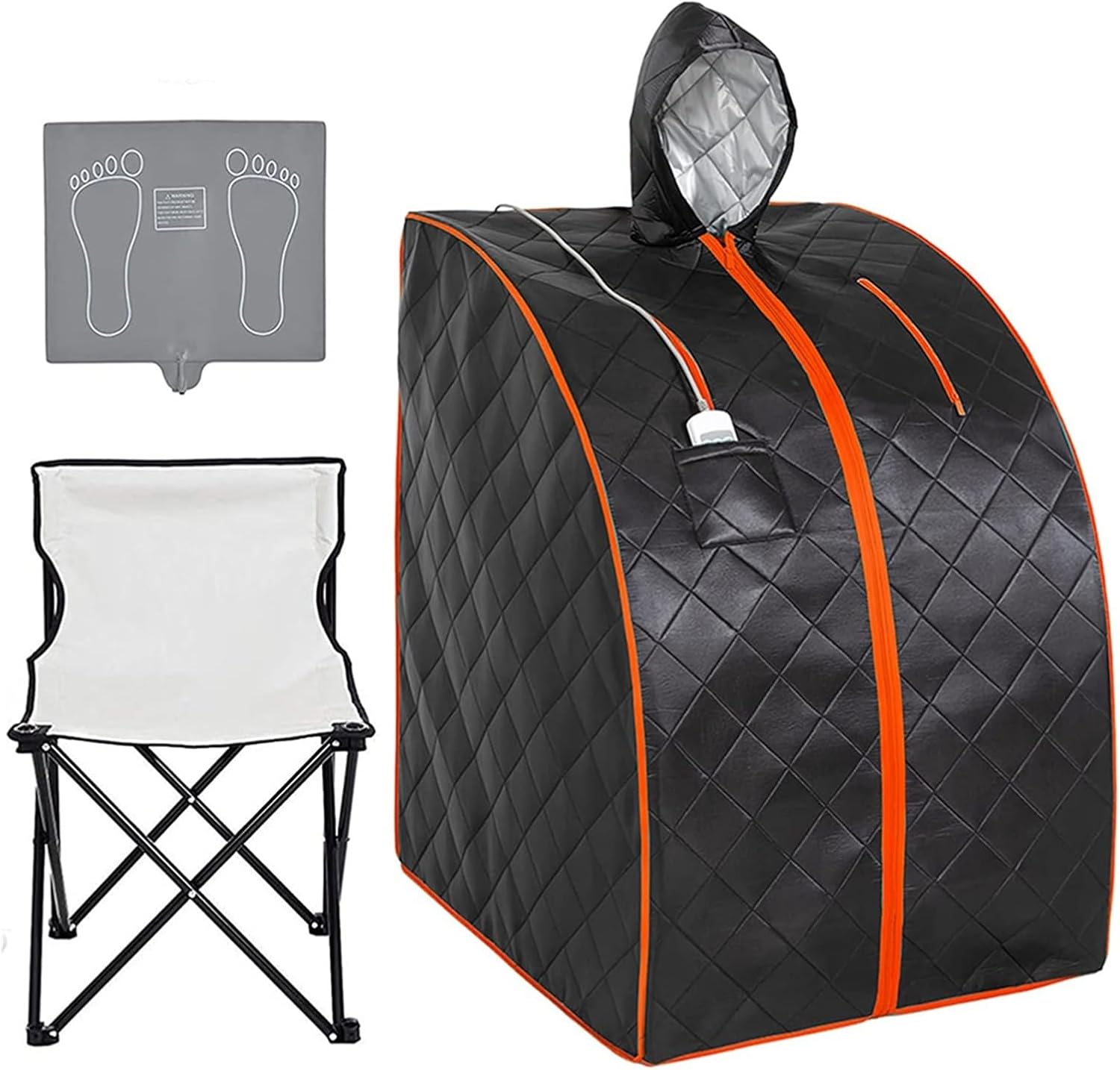 Personal Infrared Sauna for Home, Portable Foldable Sauna Tent with Heating Foot Pad & Chair, Far Infrared Detox Spa, 140°F Temperature Control, 60min Timer, Easy Storage Dark Gray