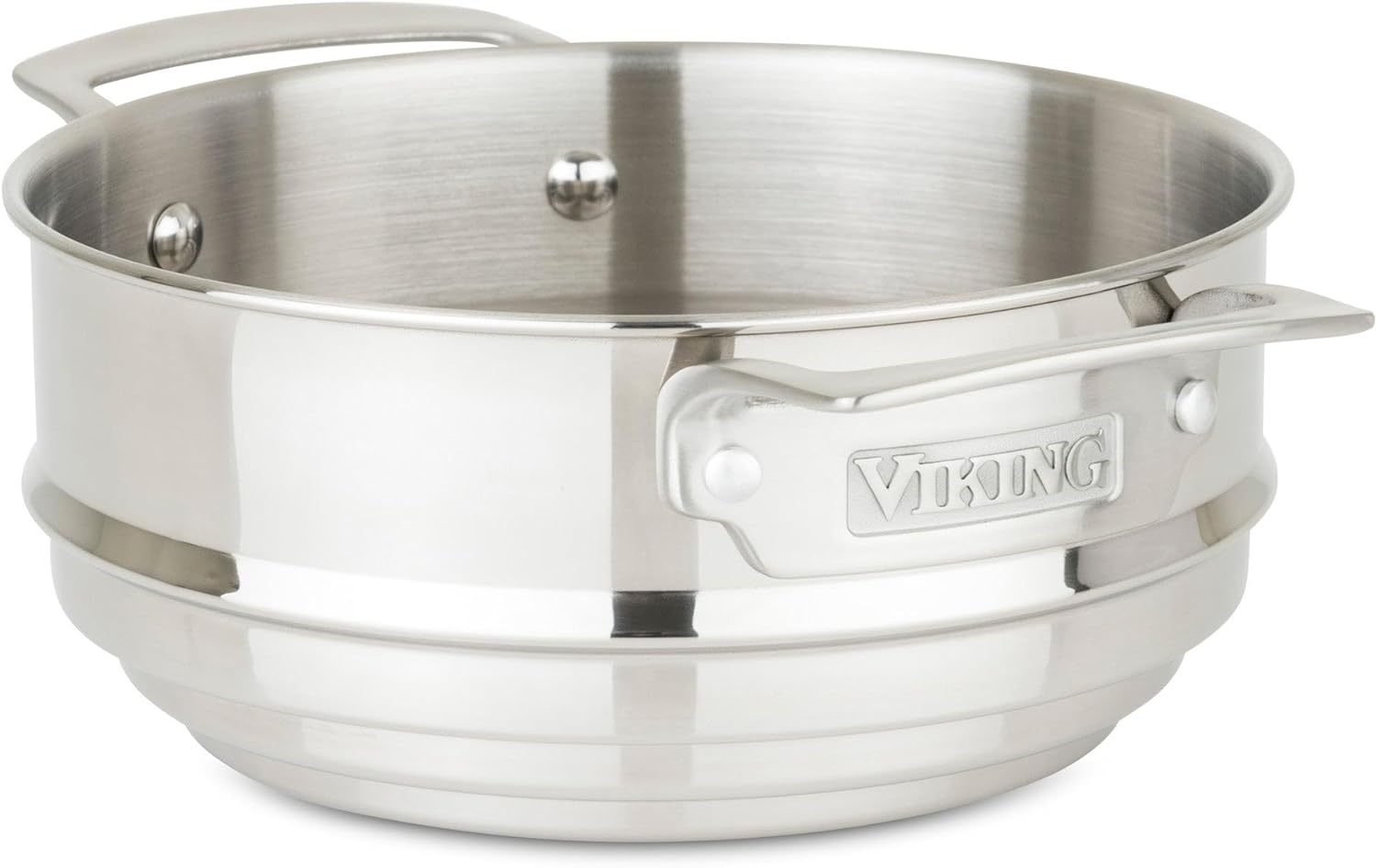 Viking Steamer Insert and Colander, Stainless Steel Pot Strainer, Fits 2-4 Quart Sauce Pan and 6.25-8 Inch Sauce Pans and Casseroles, Dishwasher and Oven Safe, Silver