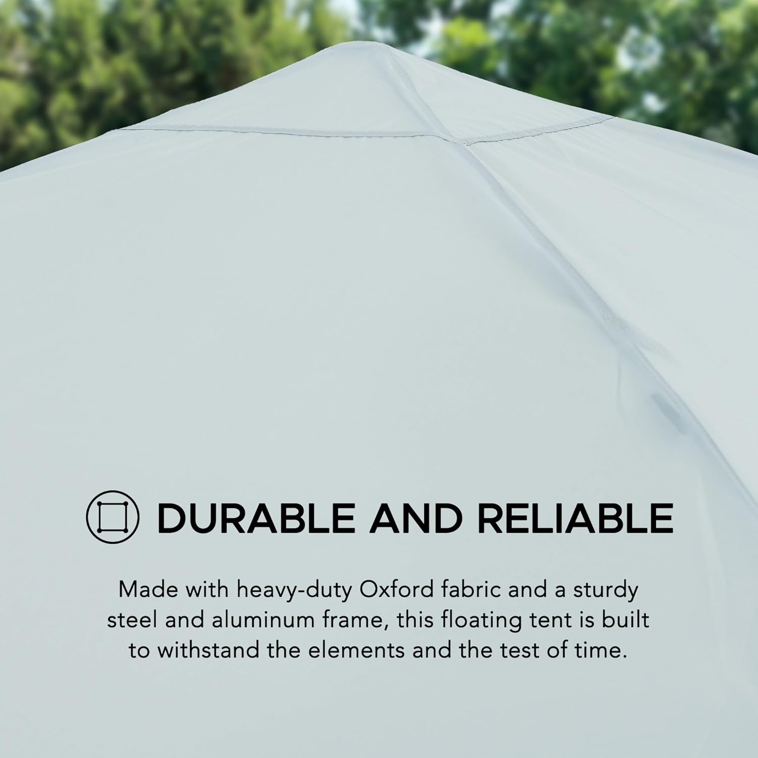 Sunjoy Floating Pool Canopy with Add-on 24x24 in. Wicker Floating Tray, Grey