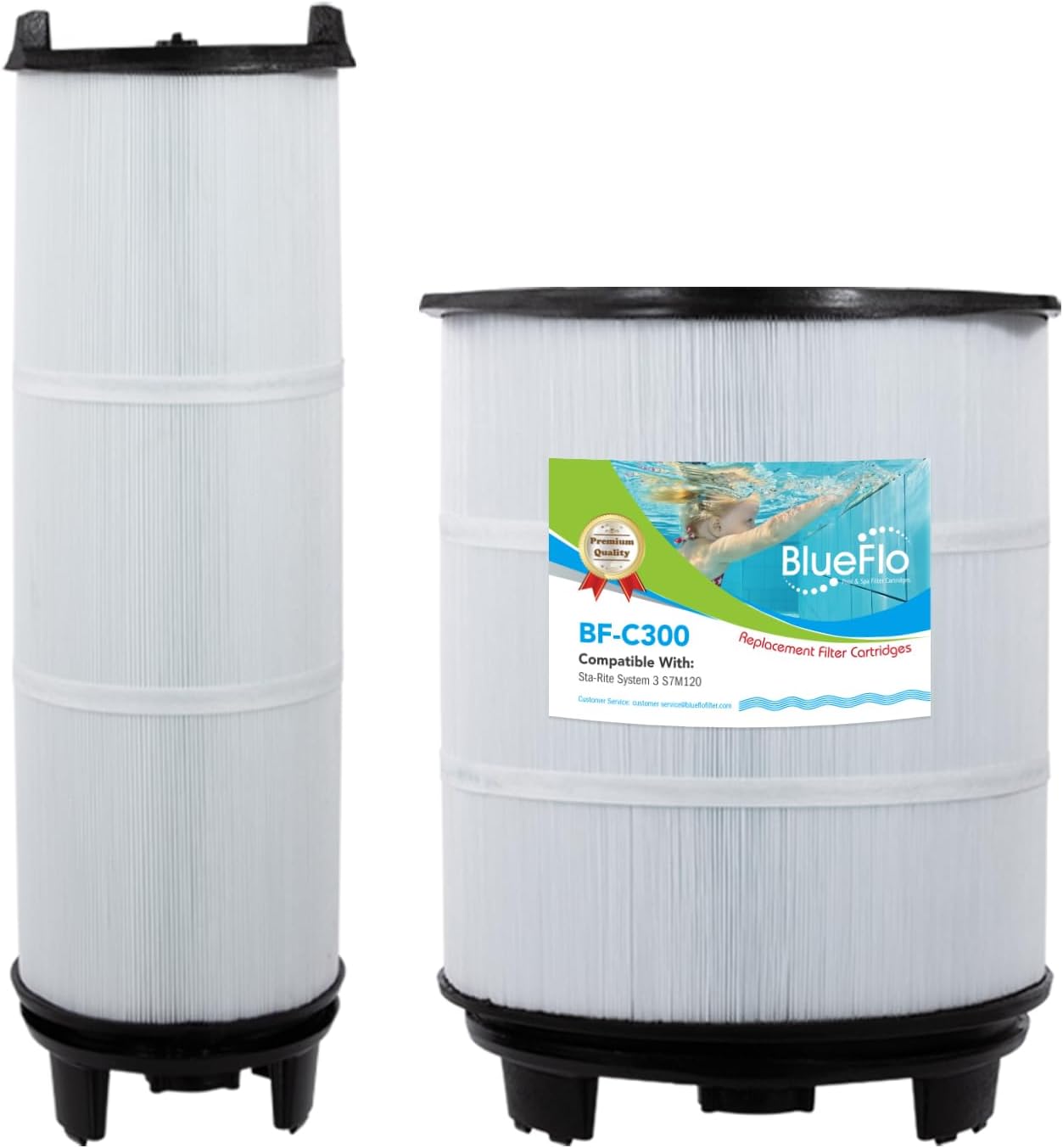 S7M120 Pool Fliter Cartridges Inner and Outer Set Replacement for System 3 S7M120, Sta-Rite 25021-0200S & 25022-0201S, SR300, Pentair 300sq.ft (Peacock Blue)