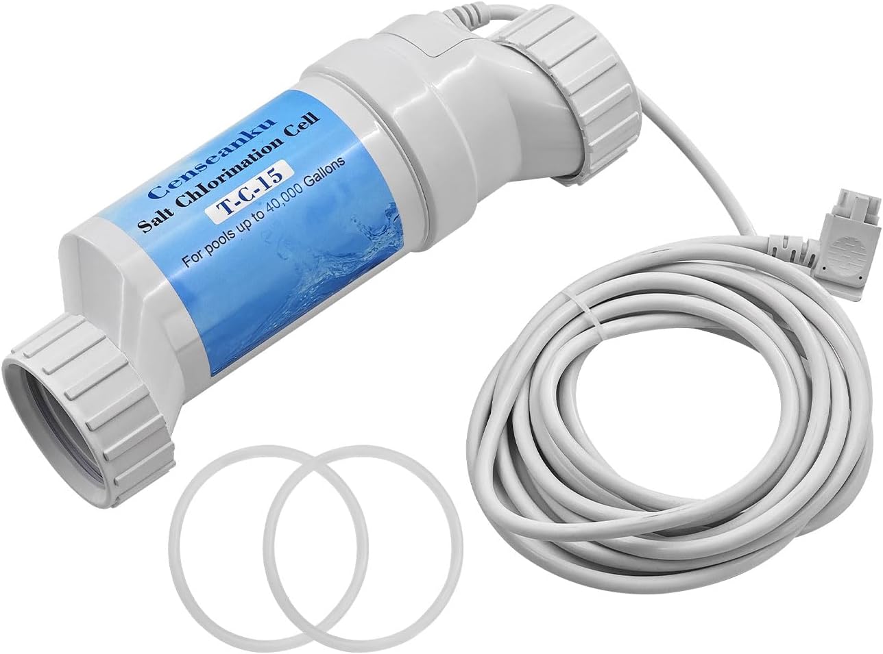 W3T-CELL-15 Salt Chlorination Cell Compatible with Hayward for In-Ground Swimming Pools up to 40,000 Gallons Replace T-CELL-15-SWP, T-C-15, BLT15H