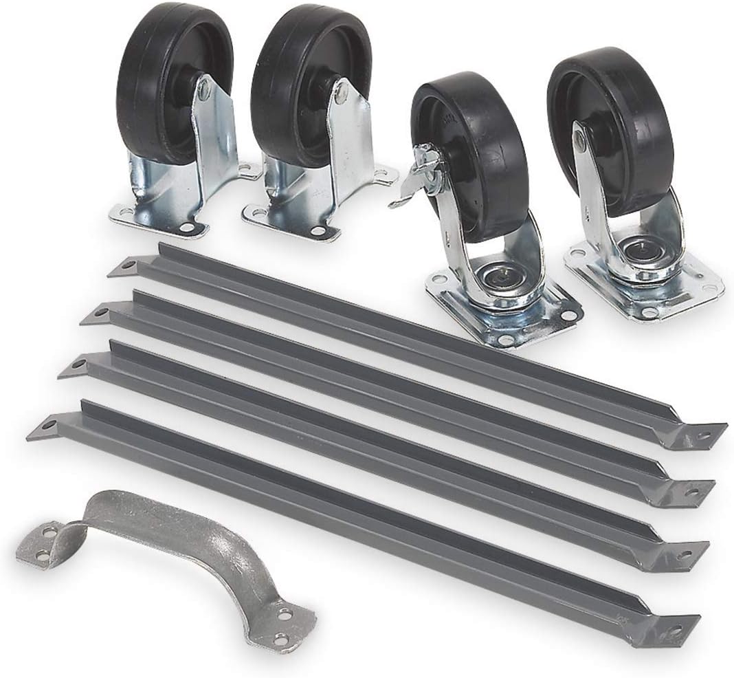 Akro-Mils 30424 Mobile Kit Caster Wheels for 30016 Two Sided Steel Rail Hanging System Garage Organizer, Gray