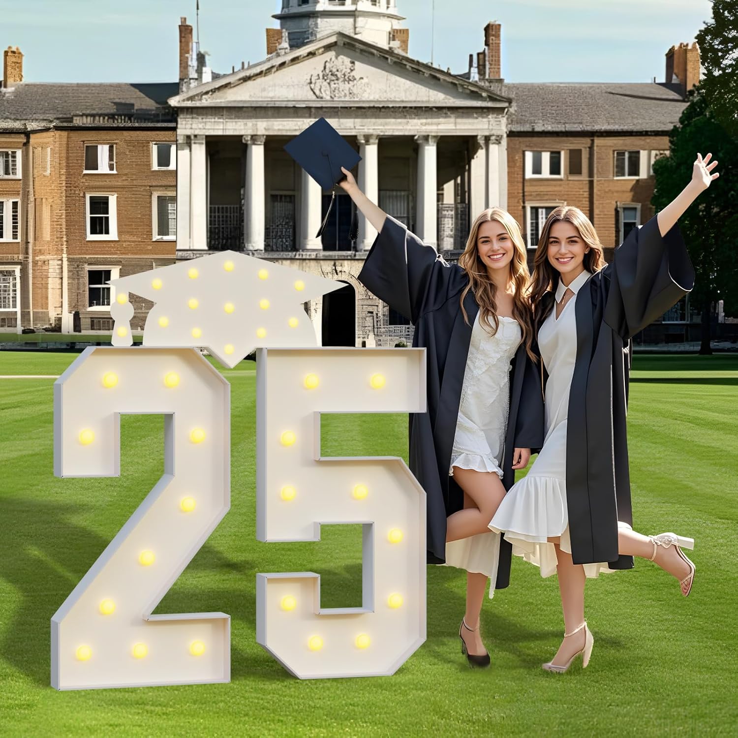 2025 Graduation Party Decorations, 4FT Light Up Number 25 for Graduation Decorations 2025, Graduations Marquee Light Up Numbers 4 Feet Tall, White