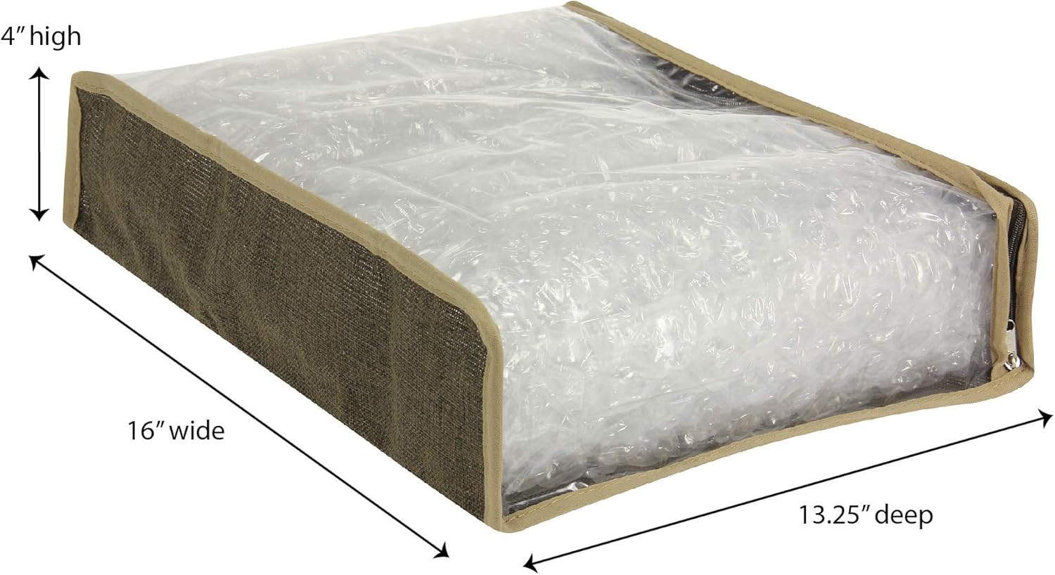 Household Essentials 66612 Sweater Storage Bags | Set of 2 | Coffee Linen,Brown/Clear (Pack of 12)