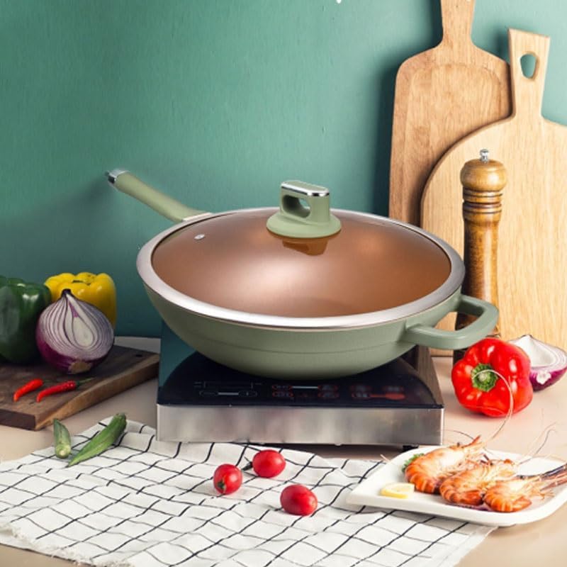 The Hybrid Non-Stick Wok Die Casting Process Gas Induction Cooker General Cooking Wok Ceramic Non-stick Stir-frying Pan Family kitchen