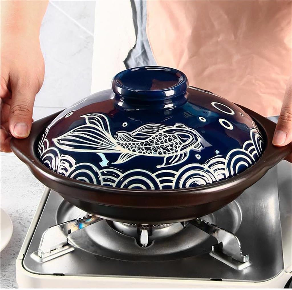 Heat-resistant Ceramic Casserole Dish Dry Cooking Pot Rice Stir-fry Stew Flame Household Use