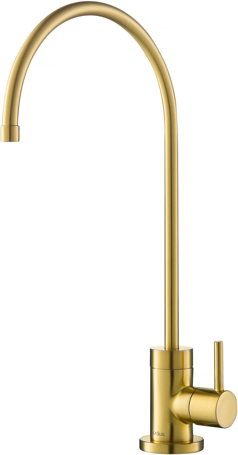 KRAUS Oletto 2-in-1 Commercial Style Pull-Down Single Handle Water Filter Kitchen Faucet for Reverse Osmosis or Water Filtration System in Spot-Free Antique Champagne Bronze, KFF-2631SFACB