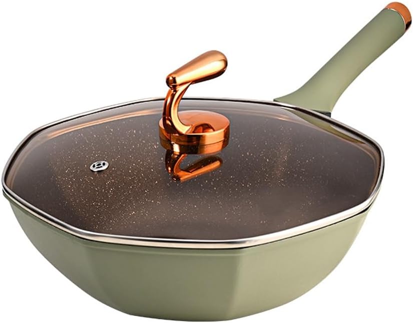 Octagonal Wok Medical Stone Non-stick Frying Pan Induction Cooker Gas Stove Cooking Pots