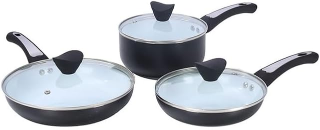 Easy to clean Aluminum Alloy Three Piece Cookware Set Non Stick Saucepan Frying Pan Gift Kitchen